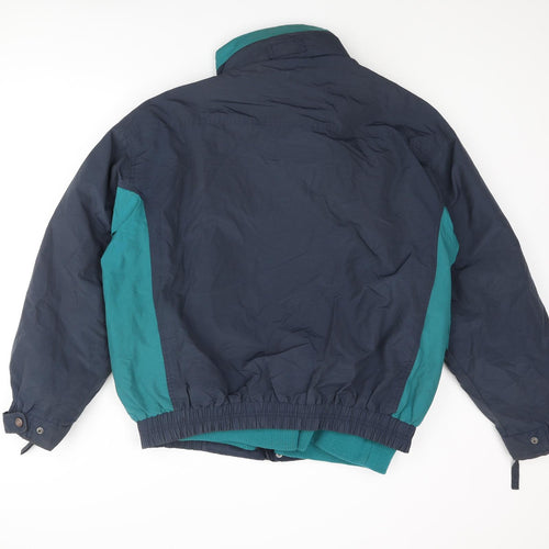 Casual Club Mens Blue Rain Coat Coat Size L Zip - Removable Fleece Lining