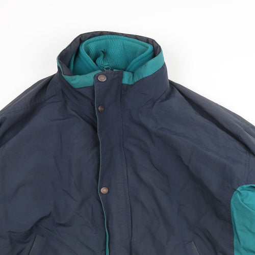 Casual Club Mens Blue Rain Coat Coat Size L Zip - Removable Fleece Lining