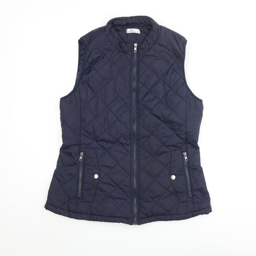 Miss Moly Womens Blue Gilet Coat Size M Zip