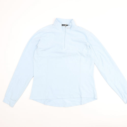 Cross Womens Blue Polyester Pullover Sweatshirt Size 12 Zip