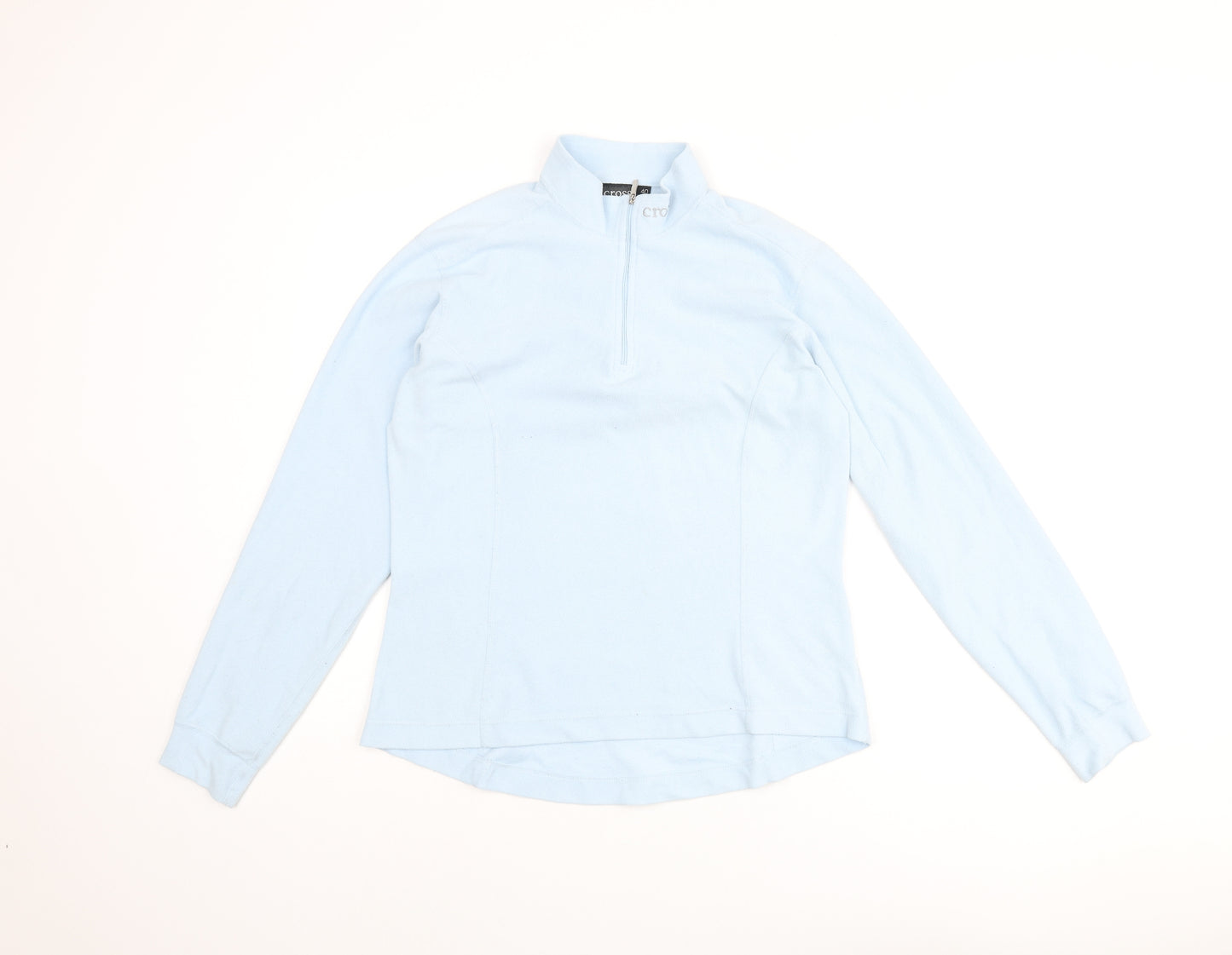 Cross Womens Blue Polyester Pullover Sweatshirt Size 12 Zip