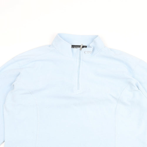 Cross Womens Blue Polyester Pullover Sweatshirt Size 12 Zip