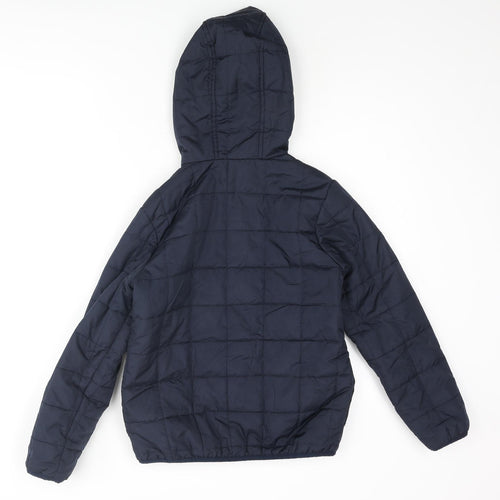 Marks and Spencer Boys Blue Quilted Coat Size 10-11 Years Zip