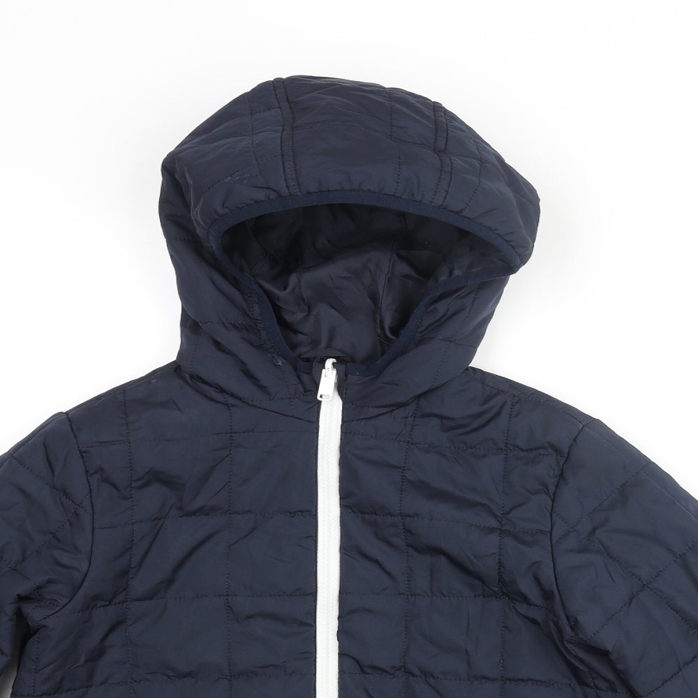 Marks and Spencer Boys Blue Quilted Coat Size 10-11 Years Zip