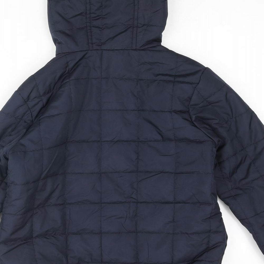 Marks and Spencer Boys Blue Quilted Coat Size 10-11 Years Zip
