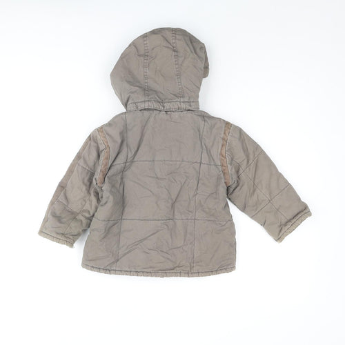 Bench Boys Brown Parka Coat Size 2-3 Years Zip - Logo