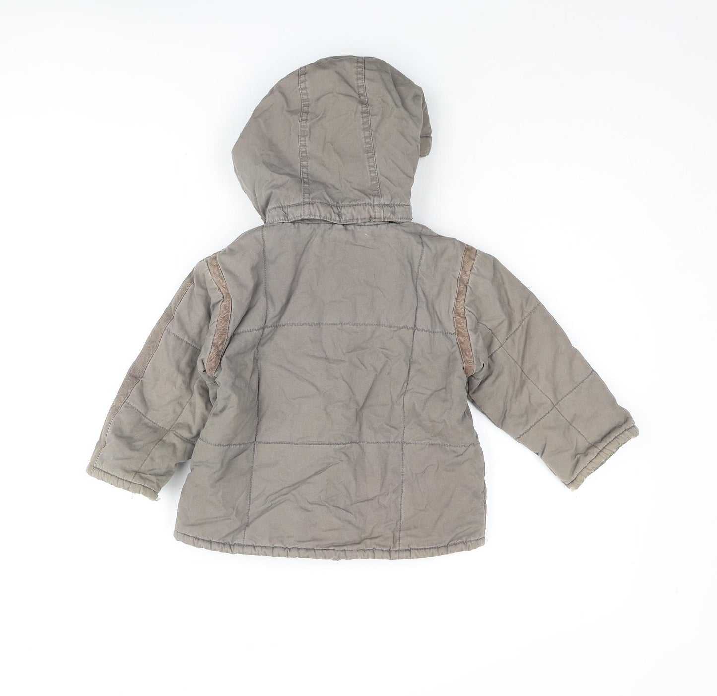 Bench Boys Brown Parka Coat Size 2-3 Years Zip - Logo