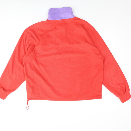 Only Womens Red Polyester Pullover Sweatshirt Size S Zip - Drawstring Hem