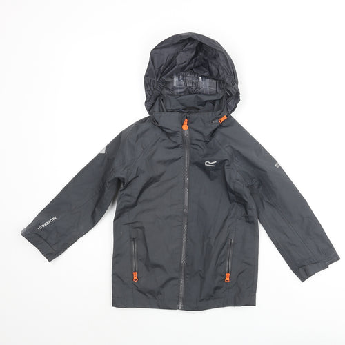 Regatta Boys Grey Rain Coat Coat Size 3-4 Years Zip
