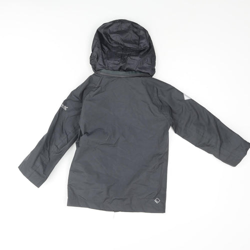 Regatta Boys Grey Rain Coat Coat Size 3-4 Years Zip