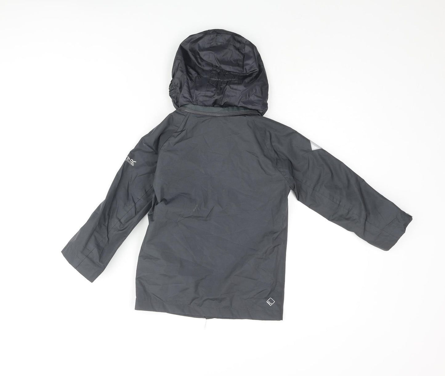 Regatta Boys Grey Rain Coat Coat Size 3-4 Years Zip
