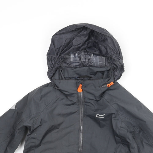 Regatta Boys Grey Rain Coat Coat Size 3-4 Years Zip