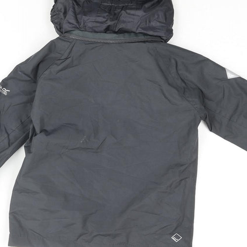 Regatta Boys Grey Rain Coat Coat Size 3-4 Years Zip