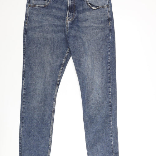 NEXT Mens Blue Cotton Straight Jeans Size 34 in L29 in Regular Zip