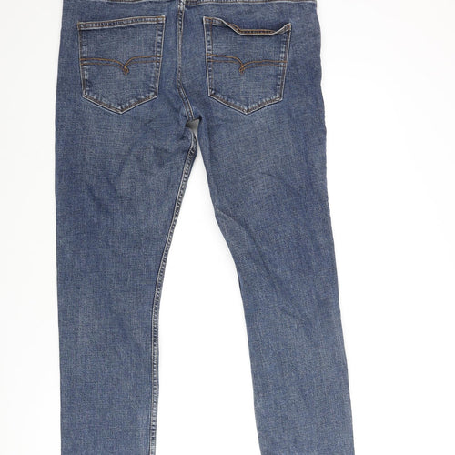 NEXT Mens Blue Cotton Straight Jeans Size 34 in L29 in Regular Zip