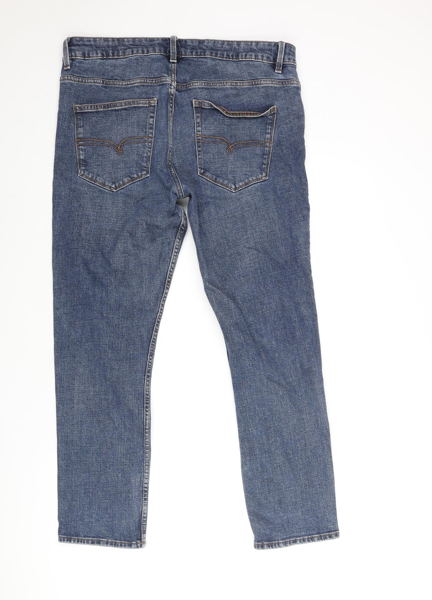 NEXT Mens Blue Cotton Straight Jeans Size 34 in L29 in Regular Zip