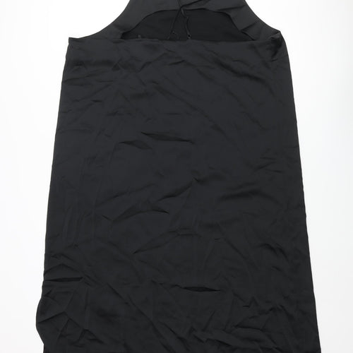 Marks and Spencer Womens Black Polyester Slip Dress Size 22 Square Neck Pullover