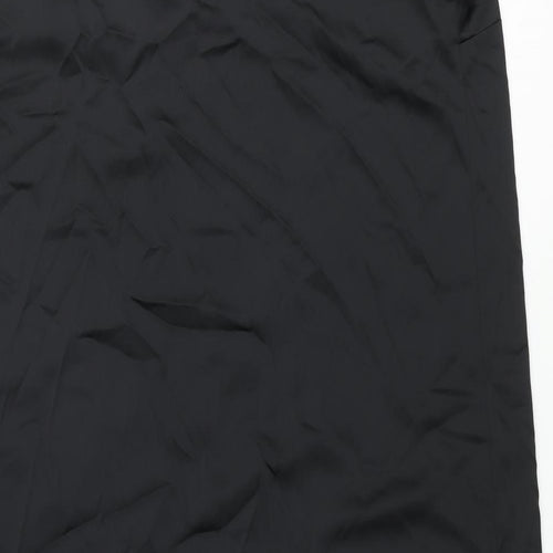 Marks and Spencer Womens Black Polyester Slip Dress Size 22 Square Neck Pullover