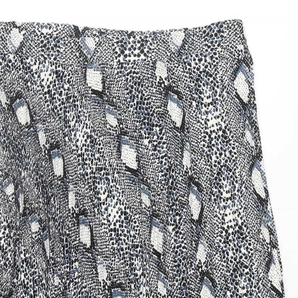 Marks and Spencer Womens Multicoloured Animal Print Polyester Pleated Skirt Size 24 - Snake Print