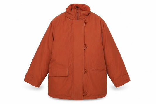 Front view of Debenhams women’s orange jacket coat, size UK 12, zip