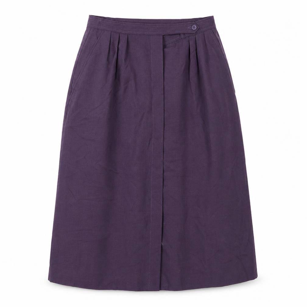 Laird Portch Womens Purple Polyester A-Line Skirt Size 26 in Button