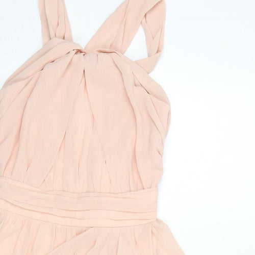 ASOS Womens Pink Polyester Mini Size 8 Halter Zip