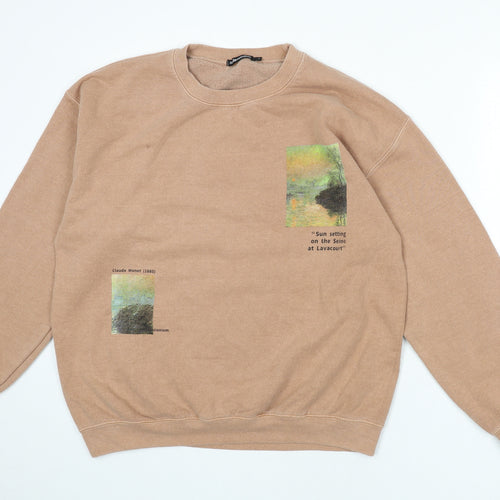 Modern Native Womens Pink Polyester Pullover Sweatshirt Size M Pullover - Claude Monet