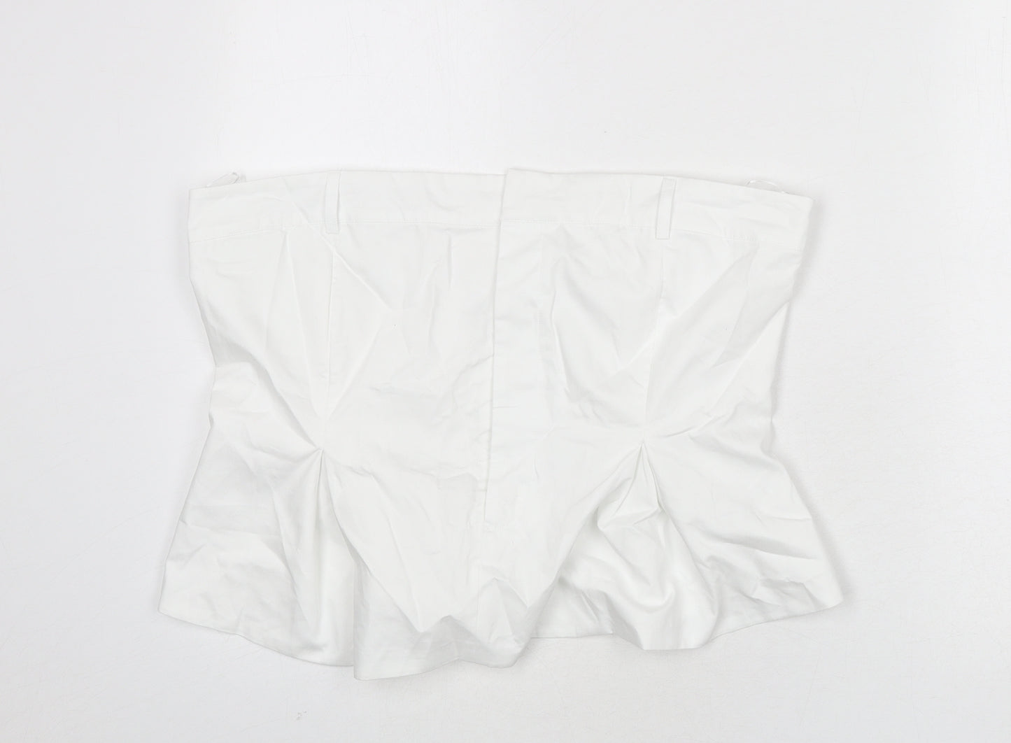 Zara Womens White Cotton Cropped T-Shirt Size 2XL Off the Shoulder - Shirt Look