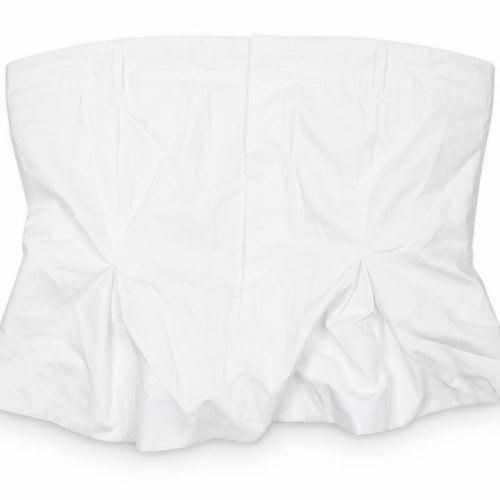 Zara Womens White Cotton Cropped T-Shirt Size 2XL Off the Shoulder - Shirt Look