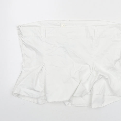 Zara Womens White Cotton Cropped T-Shirt Size 2XL Off the Shoulder - Shirt Look