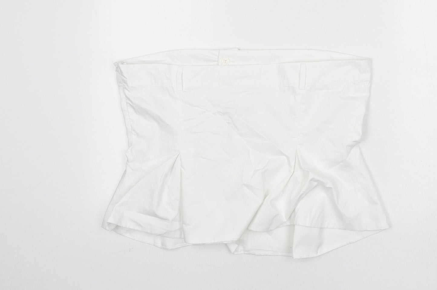 Zara Womens White Cotton Cropped T-Shirt Size 2XL Off the Shoulder - Shirt Look