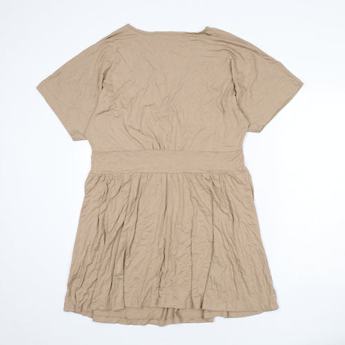 ASOS Womens Beige Viscose A-Line Size 18 V-Neck Pullover