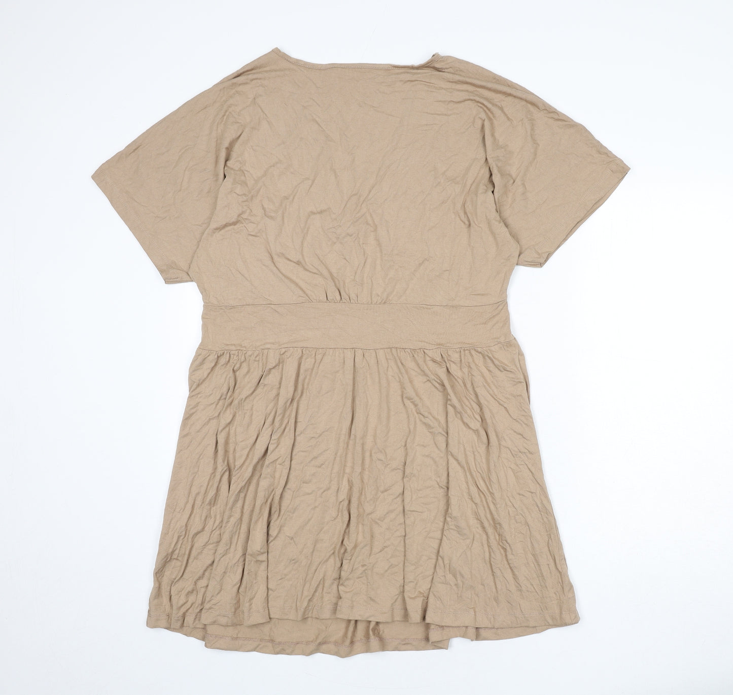 ASOS Womens Beige Viscose A-Line Size 18 V-Neck Pullover