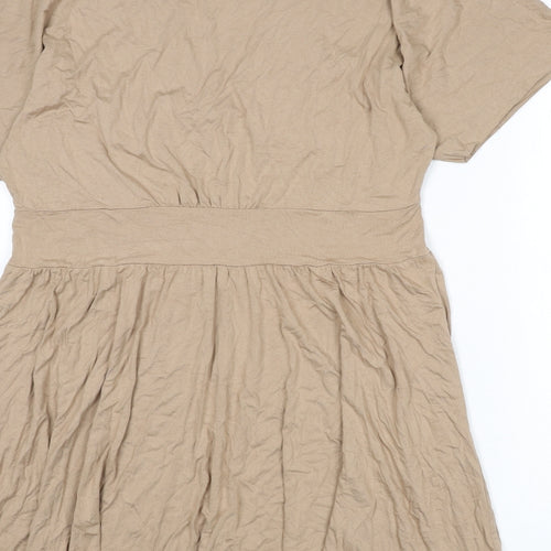 ASOS Womens Beige Viscose A-Line Size 18 V-Neck Pullover