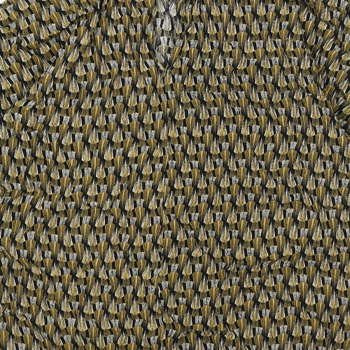 H&M Womens Multicoloured Geometric Viscose Cropped Blouse Size 8 Round Neck