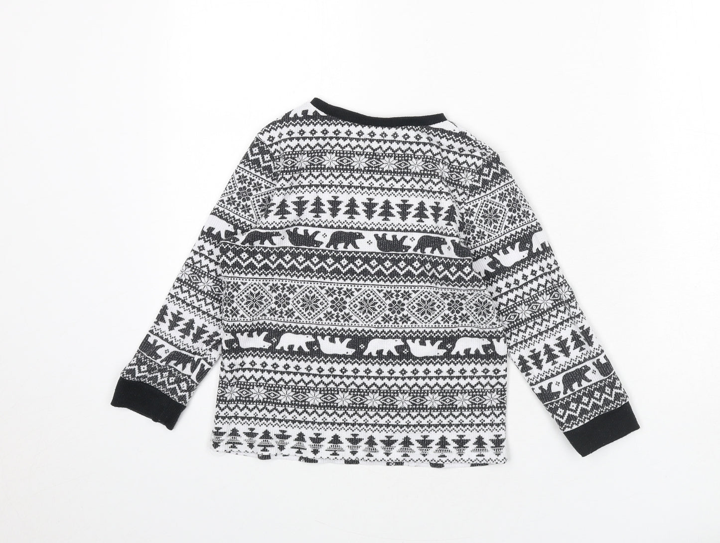 Studio Boys Grey Fair Isle Polyester Pyjama Top Size 6-7 Years Pullover - Christmas, Polar Bears