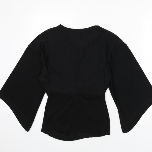 river is Womens Black Polyester Basic Blouse Size 10 Round Neck