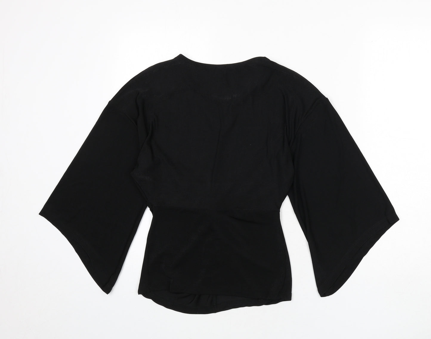 river is Womens Black Polyester Basic Blouse Size 10 Round Neck