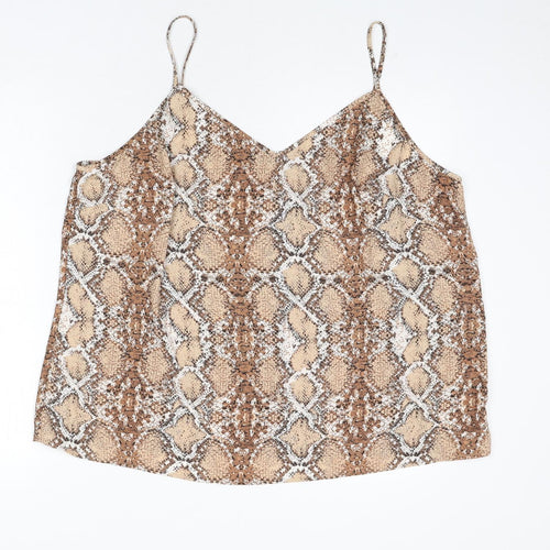 marks Womens Multicoloured Animal Print Polyester Camisole Tank Size 22 V-Neck - Snake Skin Print