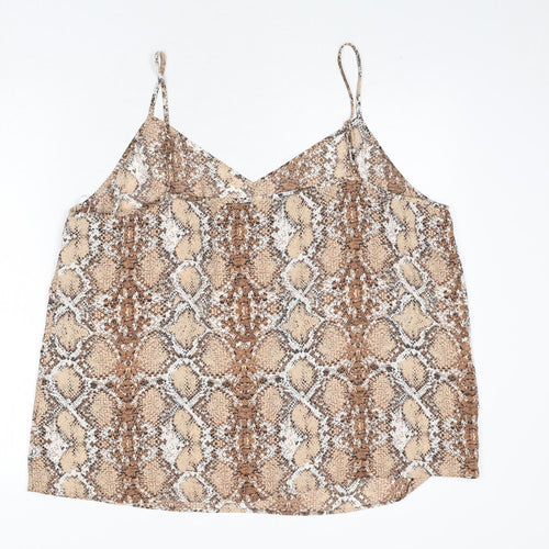 marks Womens Multicoloured Animal Print Polyester Camisole Tank Size 22 V-Neck - Snake Skin Print