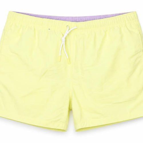 Marks and Spencer Mens Yellow Polyester Bermuda Shorts Size 3XL L6 in Regular Drawstring - Swim Shorts