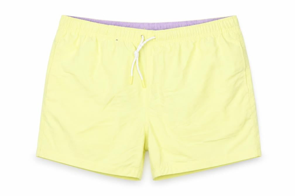 Marks and Spencer Mens Yellow Polyester Bermuda Shorts Size 3XL L6 in Regular Drawstring - Swim Shorts