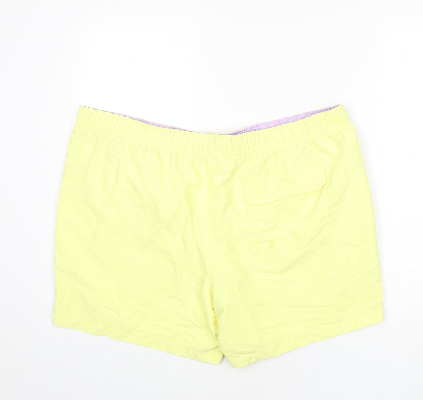 Marks and Spencer Mens Yellow Polyester Bermuda Shorts Size 3XL L6 in Regular Drawstring - Swim Shorts