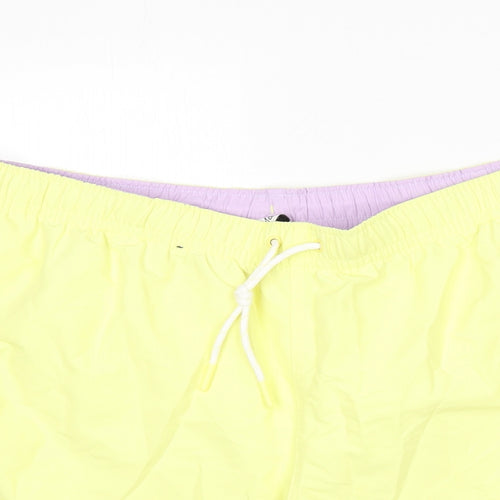 Marks and Spencer Mens Yellow Polyester Bermuda Shorts Size 3XL L6 in Regular Drawstring - Swim Shorts