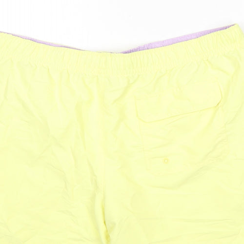 Marks and Spencer Mens Yellow Polyester Bermuda Shorts Size 3XL L6 in Regular Drawstring - Swim Shorts