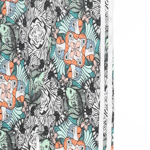 adidas Girls Multicoloured Animal Print Cotton Capri Trousers Size 11-12 Years L25 in Regular Pullover - Zebras, Parrots, Fish, Leggings