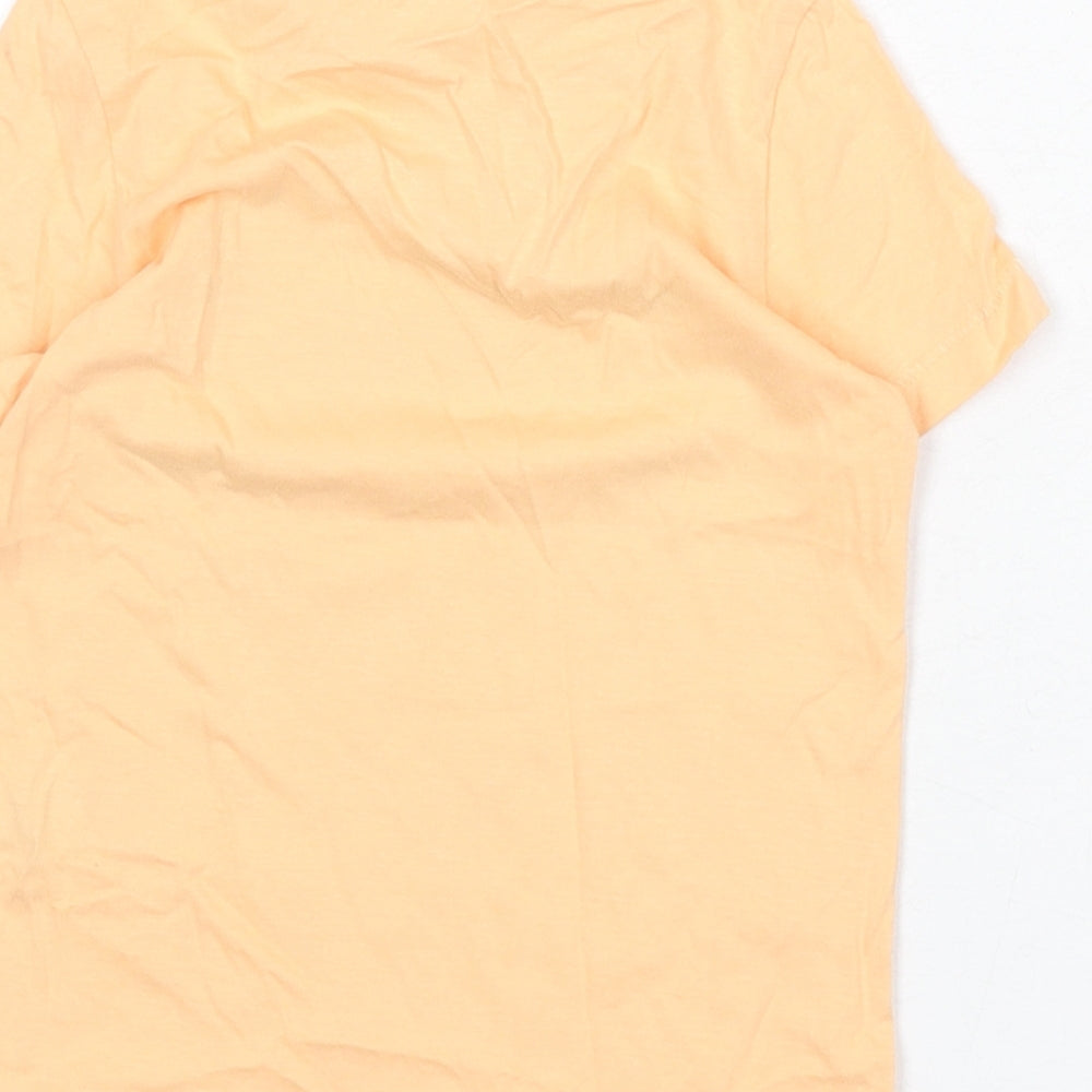 Marks and Spencer Boys Orange Cotton Basic T-Shirt Size 3-4 Years Round Neck Pullover - Sun and Games