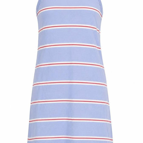 Marks and Spencer Womens Blue Striped Cotton Tank Dress Size S Round Neck Pullover