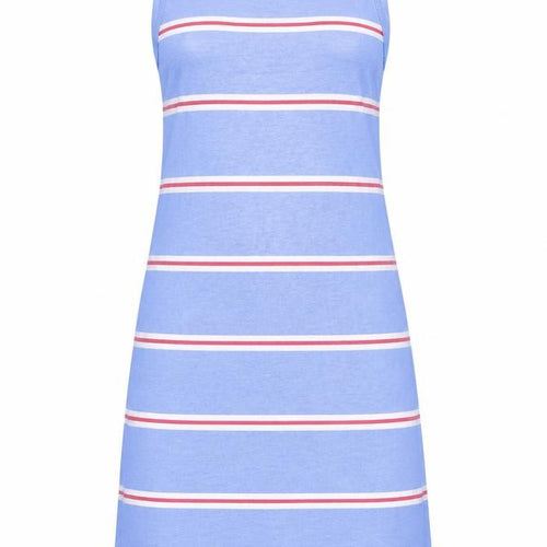 Marks and Spencer Womens Blue Striped Cotton Tank Dress Size S Round Neck Pullover
