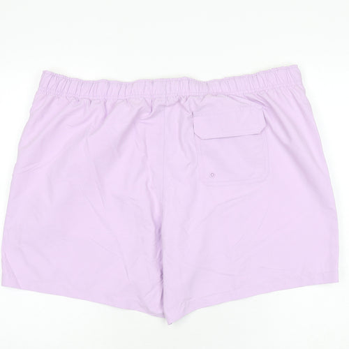 Marks and Spencer Mens Purple Polyester Bermuda Shorts Size 3XL L6 in Regular Drawstring - Swim Shorts